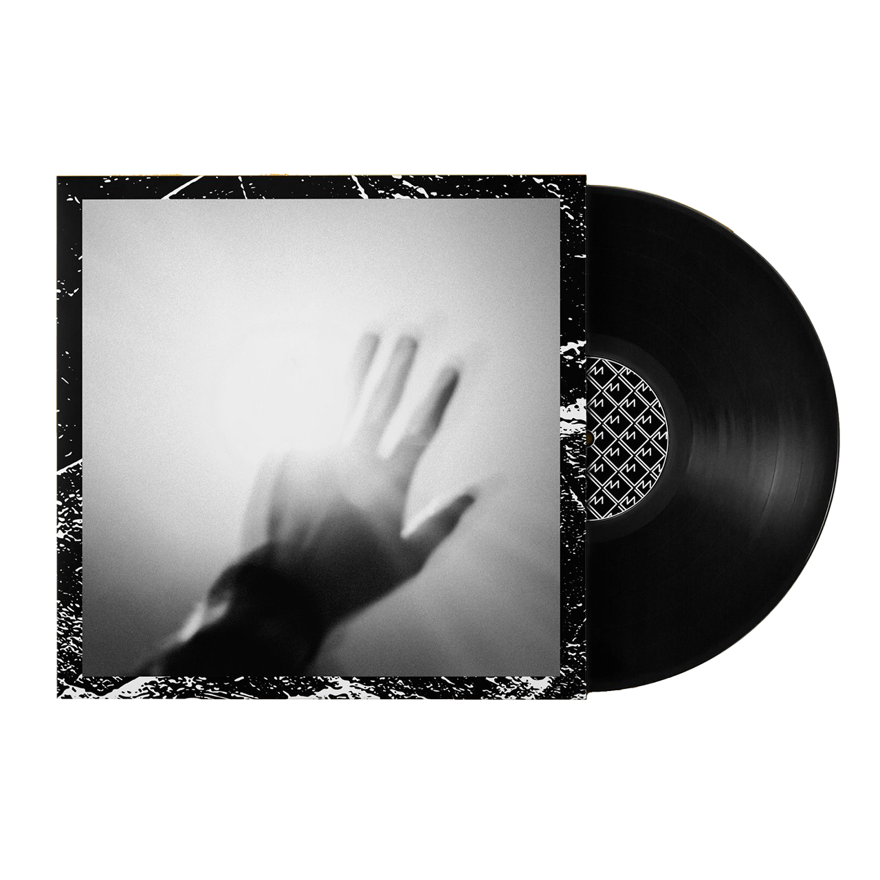 Vinyl record album with a cover showing a blurry hand silhouette against a light background.